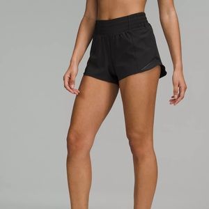 Black Lulu Lemon Hotty Hot Low-Rise 2.5” Shorts